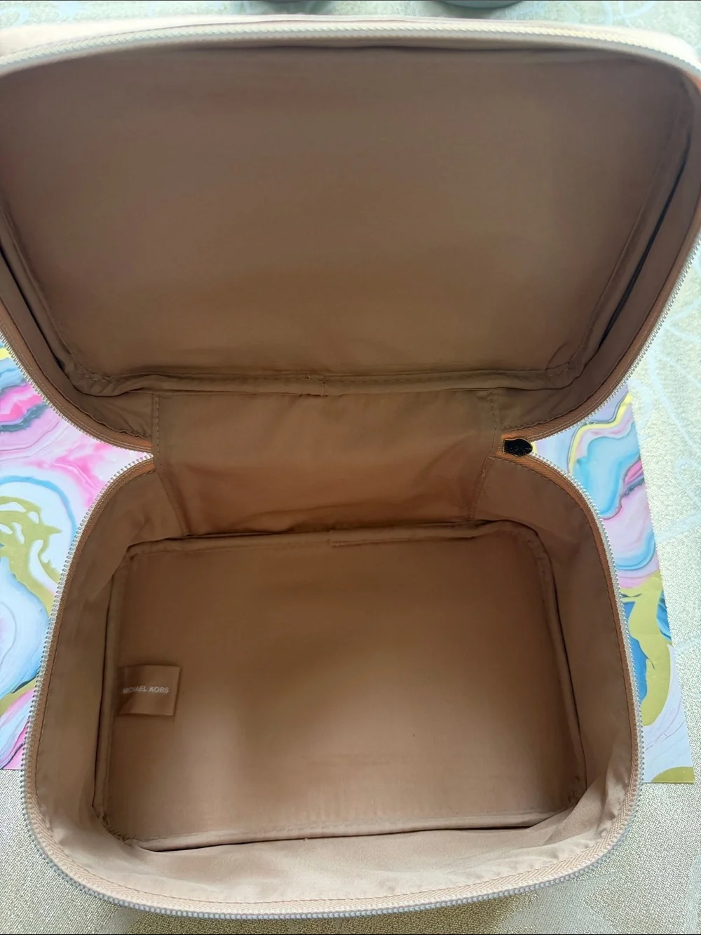 Michael Kors Metallic Rose Gold Makeup Case